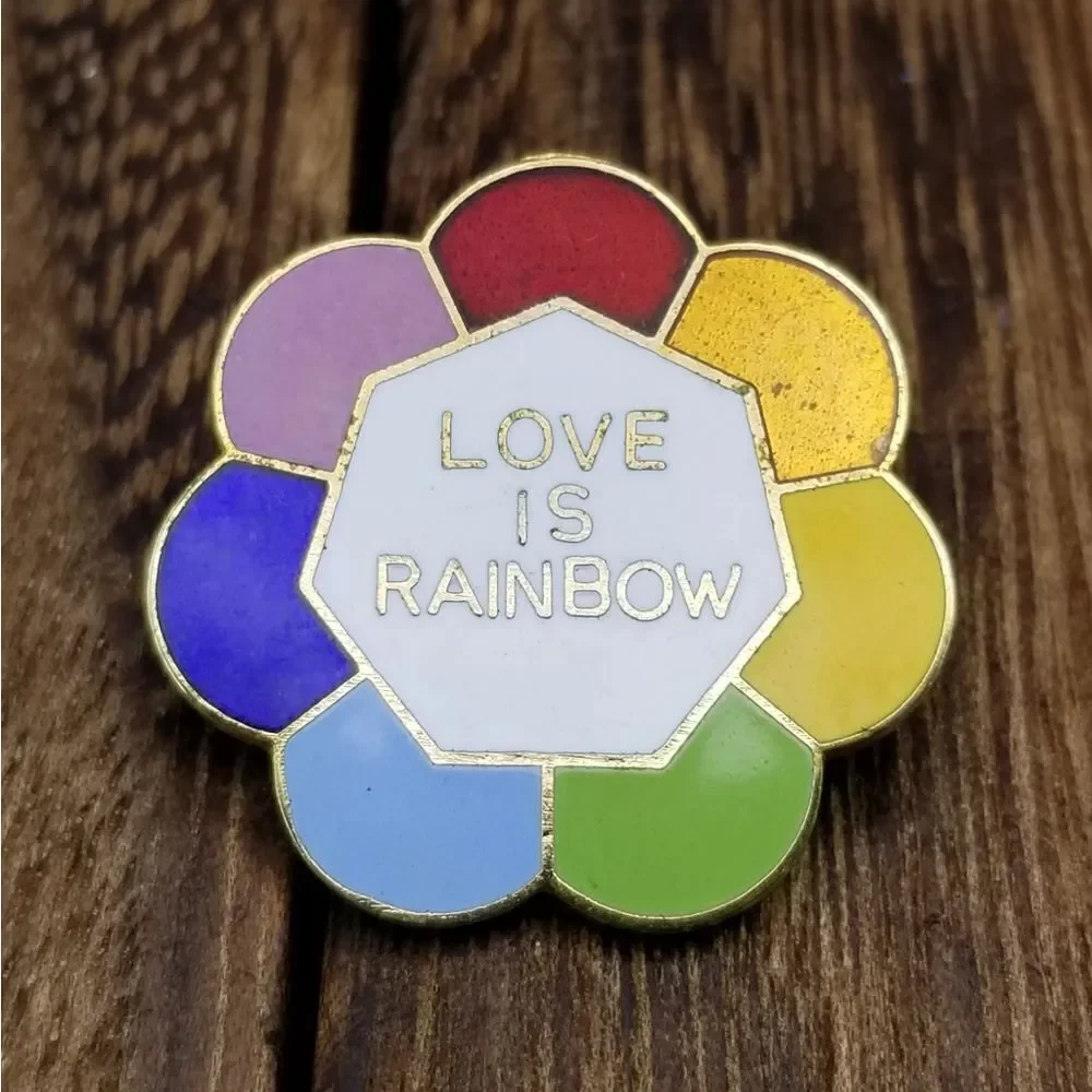 Rainbow prism flower love pin PI17